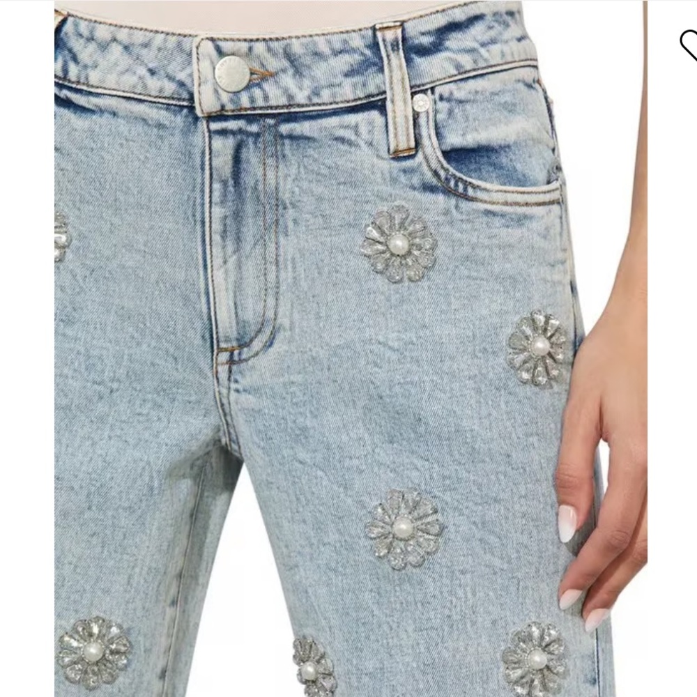 ALICE + OLIVIA 
Roxy Embellished Straight Leg Jeans - Picture 4 of 9